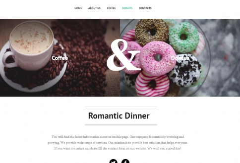 landing page Coffee and donuts